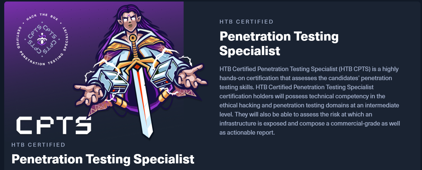 Hack The Box CPTS certification artwork